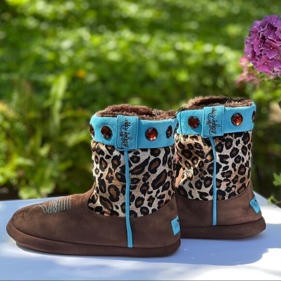 BLAZIN ROXX Embellished Cowboy Boot Slippers - Picture 7 of 11